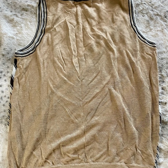 The Limited Diagonal Striped Tank Top in Black, White, and Tan - Picture 5 of 5